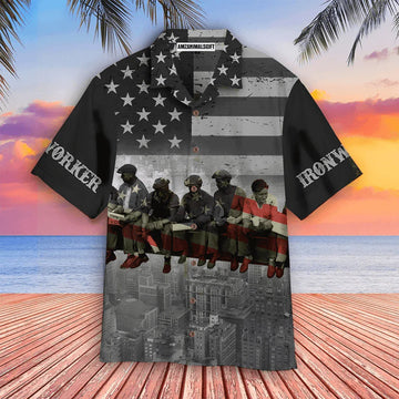 Ironworker American Flag Aloha Hawaiian Shirts For Men Women, 4th July Gift For Summer, Friend, Family, Patriot, Independence Day, Ironworker Lovers