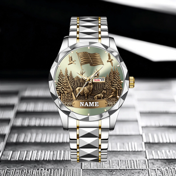 It's Hunting Season Customized Watch - Personalized Pattern and Name - Gifts for Hunters, Him