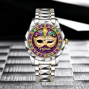 ''It's Mardi Gras Y'all'' Customized Watch - Personalized Name - Gift For Mardi Gras Celebrators
