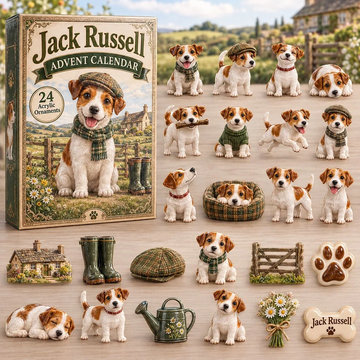 Jack Russell English Countryside Advent Calendar 2026 - 24-Day Countdown, Acrylic Charms Every Day Bring New Suprises