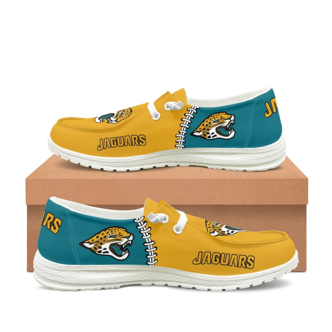 Jacksonville Jaguars Loafers Colorblock - Inspired By Hey Dudes Shoes Style