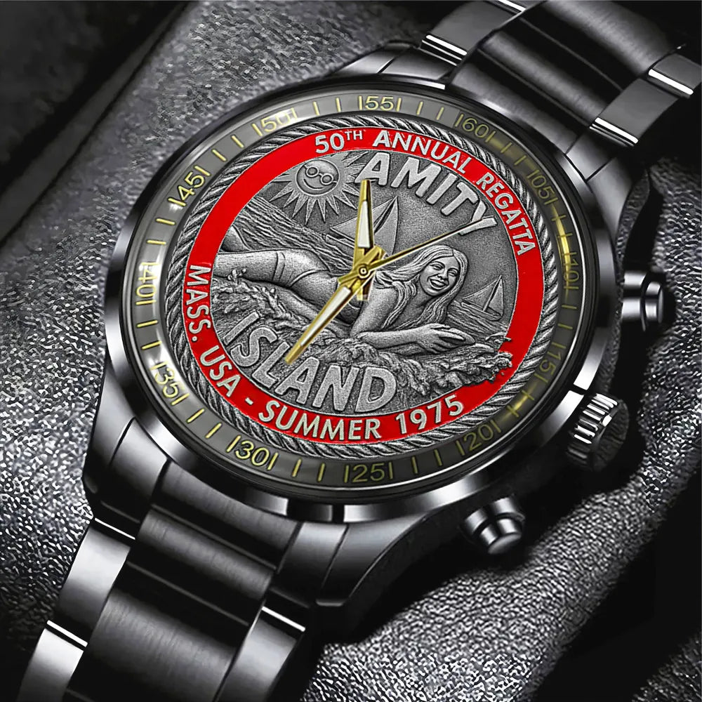 Jaws 50 Years Anniversary Black Stainless Steel Watch – TANTN16992