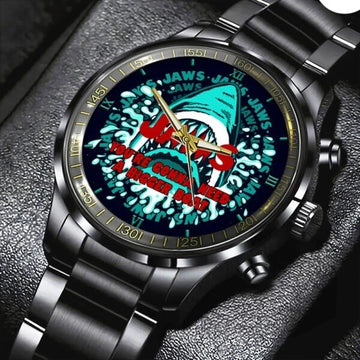 Jaws Black Stainless Steel Watch