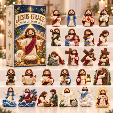 Jesus Grace Advent Calendar 2026 - 24-Day Countdown, Acrylic Charms