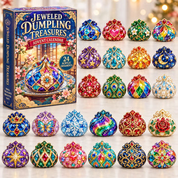 Jeweled Dumpling Treasures advent calendar 2026 - 24-Day Countdown, Acrylic Charms