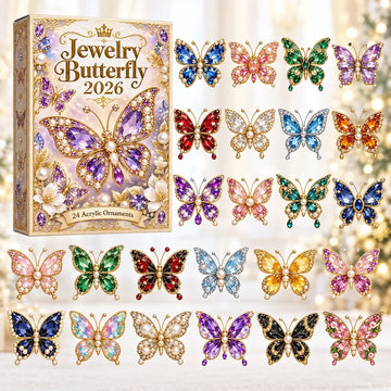 Jewelry Butterfly Advent Calendar 2026 - 24-Day Countdown, Acrylic Charms