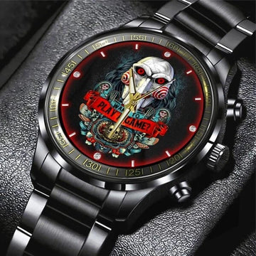 Jigsaw Black Stainless Steel Watch
