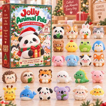 Jolly Animal Pals Advent Calendar 2026 - 24-Day Countdown, Acrylic Charms