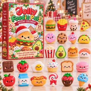 Jolly Foodie Pals advent calendar 2026 - 24-Day Countdown, Acrylic Charms