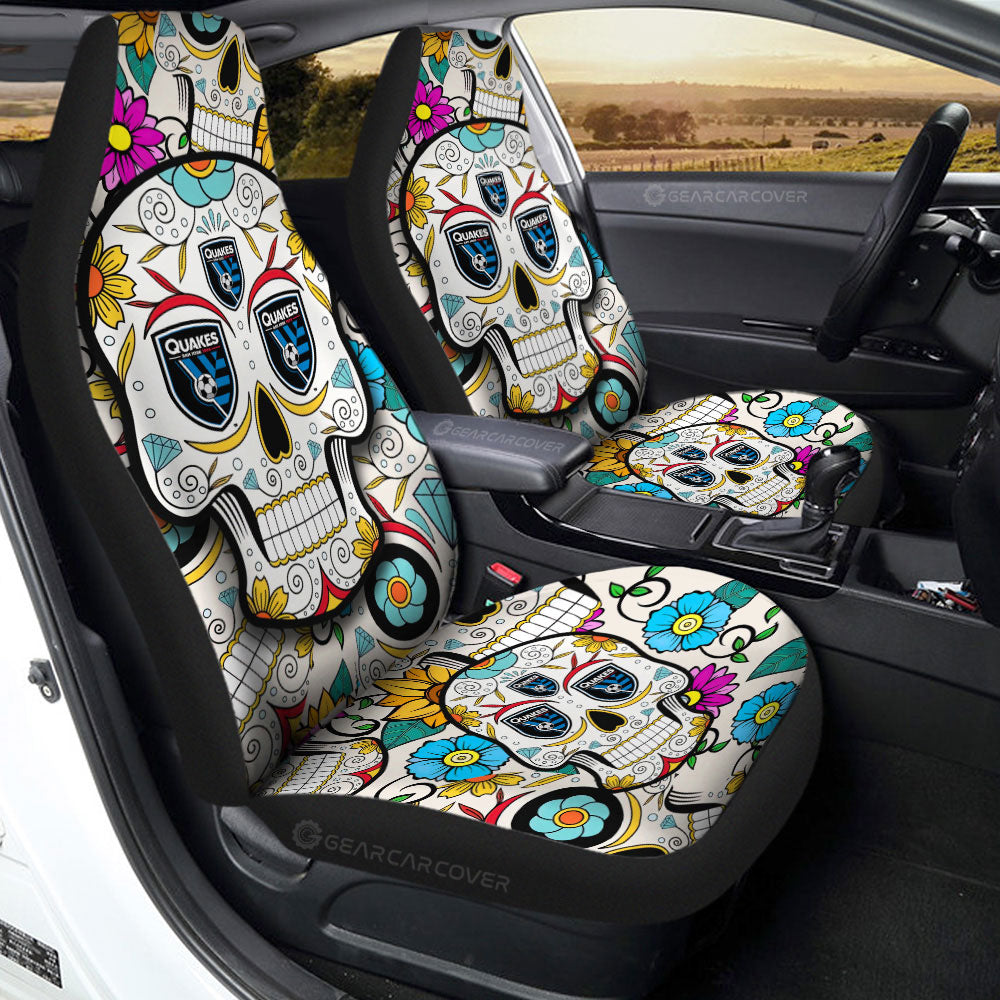 Jose Earthquakes Car Seat Covers Custom Sugar Skull Car Accessories