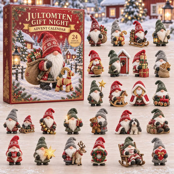 Jultomten Gift Night Advent Calendar 2026 - 24-Day Countdown, Acrylic Charms
