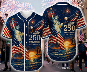 July 4th Patriotic Baseball Jersey, 1776-2026 Patriotic Jersey, USA 250 Anniversary Black Angus Baseball Unisex Shirt, Patriotic USA Flag