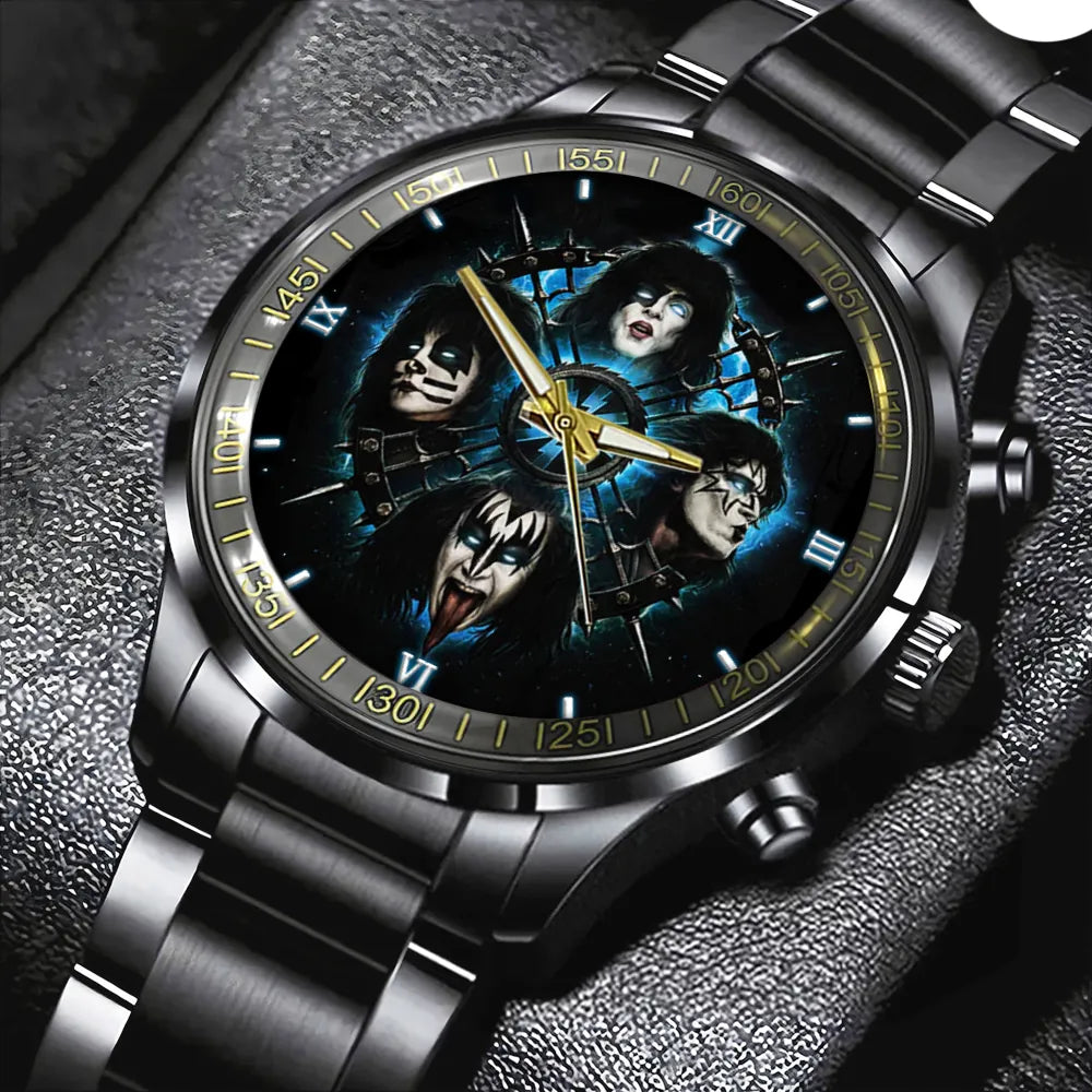 KISS Black Stainless Steel Watch – HOATT 9123