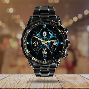 KISS Black Stainless Steel Watch – HOATT 9123