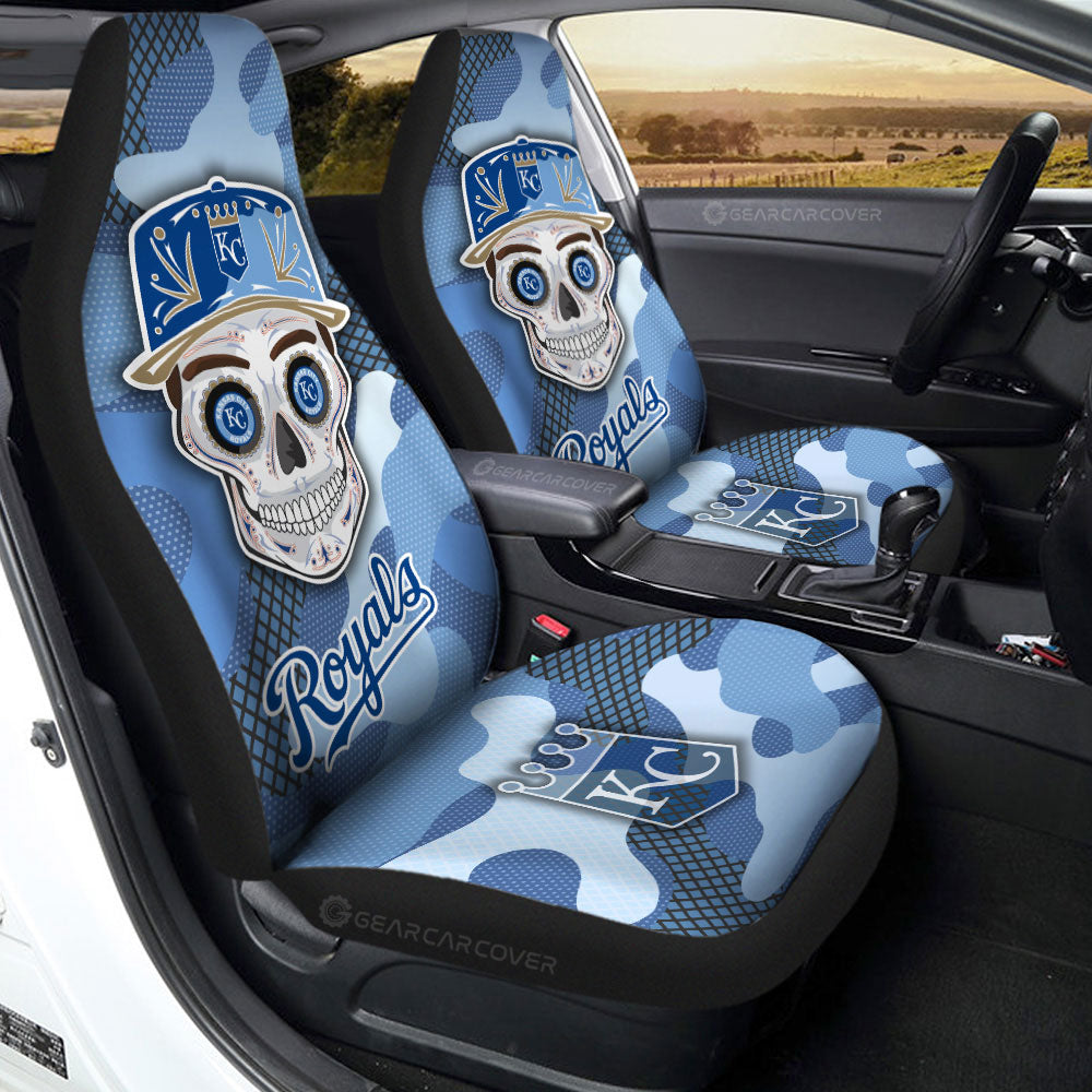 Kansas City Royals Car Seat Covers Skull Theme Collection
