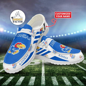 Kansas Jayhawks Loafers - Inspired By Hey Dude Shoes Style