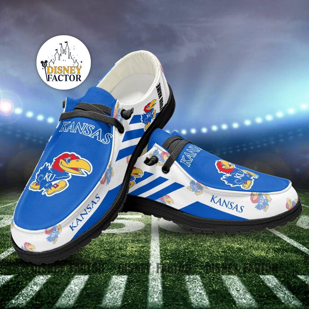 Kansas Jayhawks Loafers - Inspired By Hey Dude Shoes Style