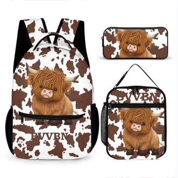 Kids Who Like Highland Cow - Personalized Highland Cow Name Custom Backpack - A Great Start To The School Year For Your Child!