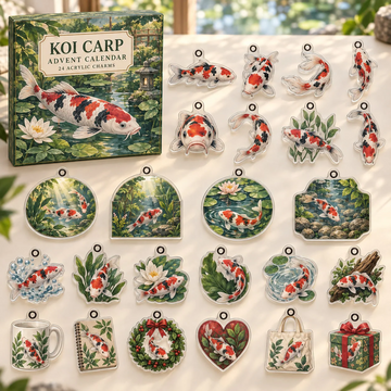Koi Carp Advent Calendar 2026 - 24-Day Countdown, Acrylic Charms Every Day Bring New Suprises