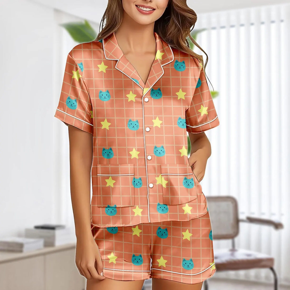 Kpop Demon Hunters Rumi Cat Pajamas Set, Demon Hunters Huntrix Costume Set, Rumi Inspired Cosplay Sleepwear Set, Women Pajamas