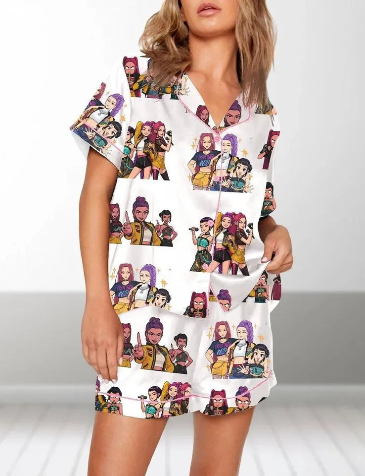 Kpop Huntrix Pajamas Set, Kpop Demon Hunters Women Pajama