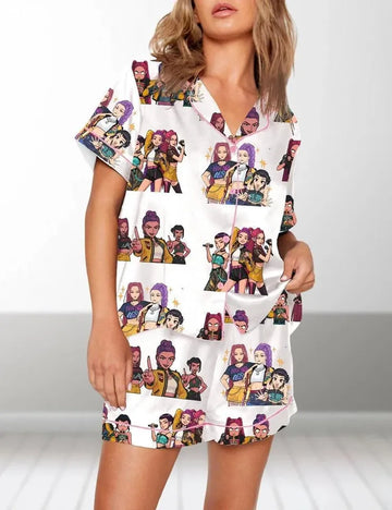 Kpop Huntrix Pajamas Set, Kpop Demon Hunters Women Pajama