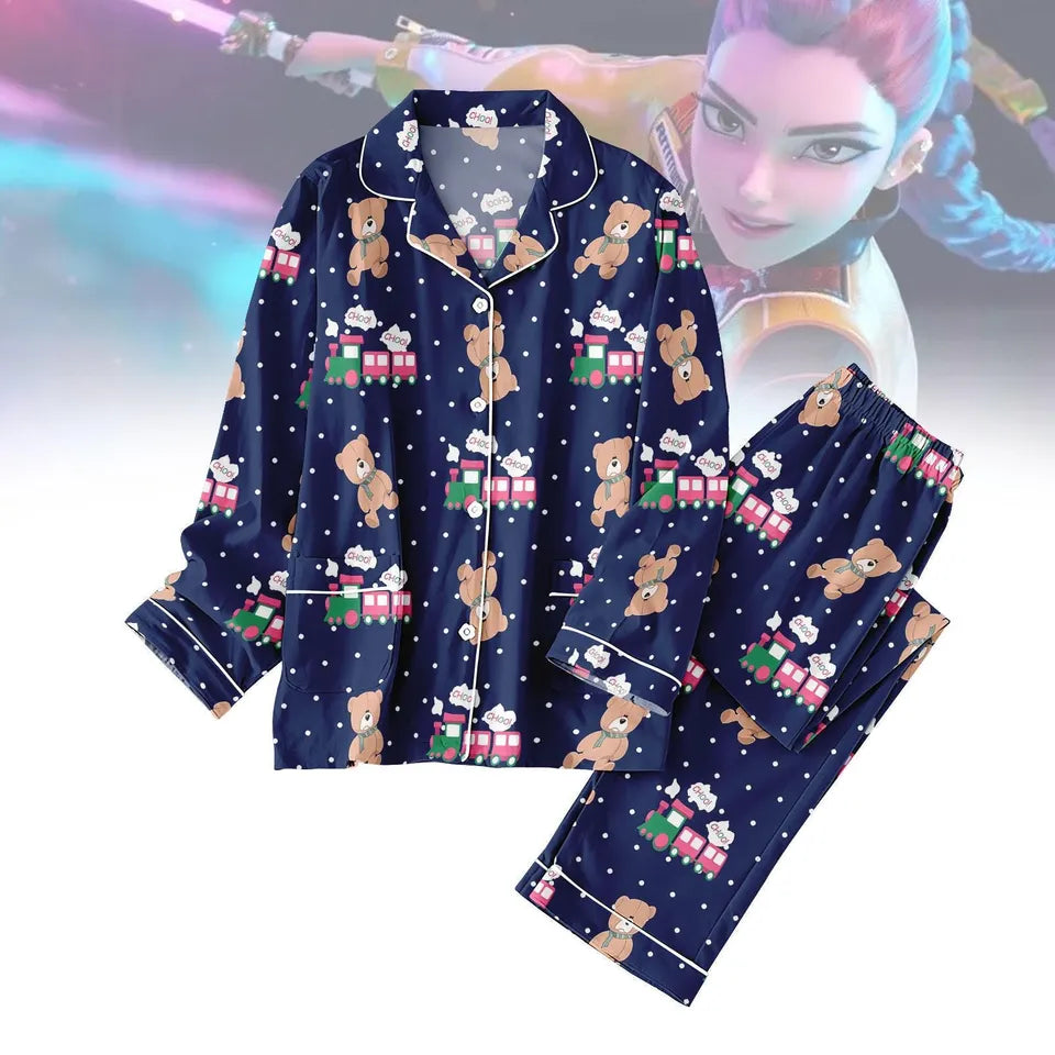 Kpop Rumi Choo Choo Pajamas Set, Choo Choo Train Women Pajamas, K-pop Demon Hunters Sleepwear, Movie Pajamas Family, Kpop Merch For Fan