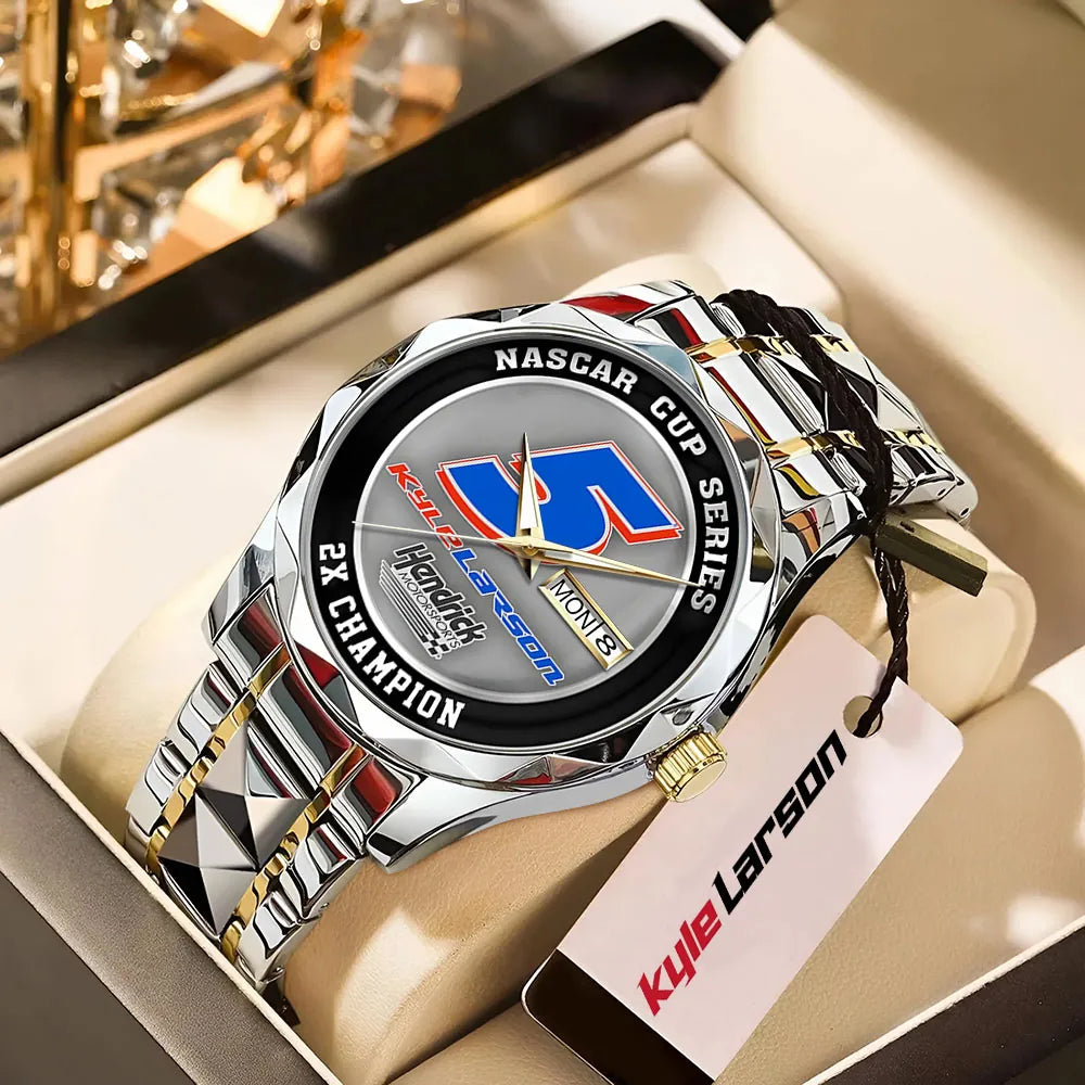 Kyle Larson 2025 NASCAR Cup Series Champion Alloy Luxury Quartz Watch-PFZ10076