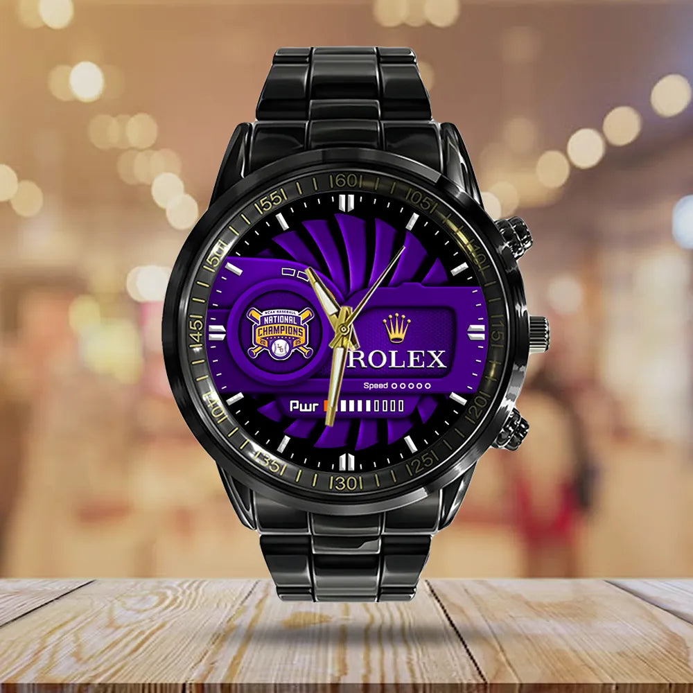 LSU Tigers Baseball 2025 National Champions x Rolex Black Stainless Steel Watch – MAITM 12012