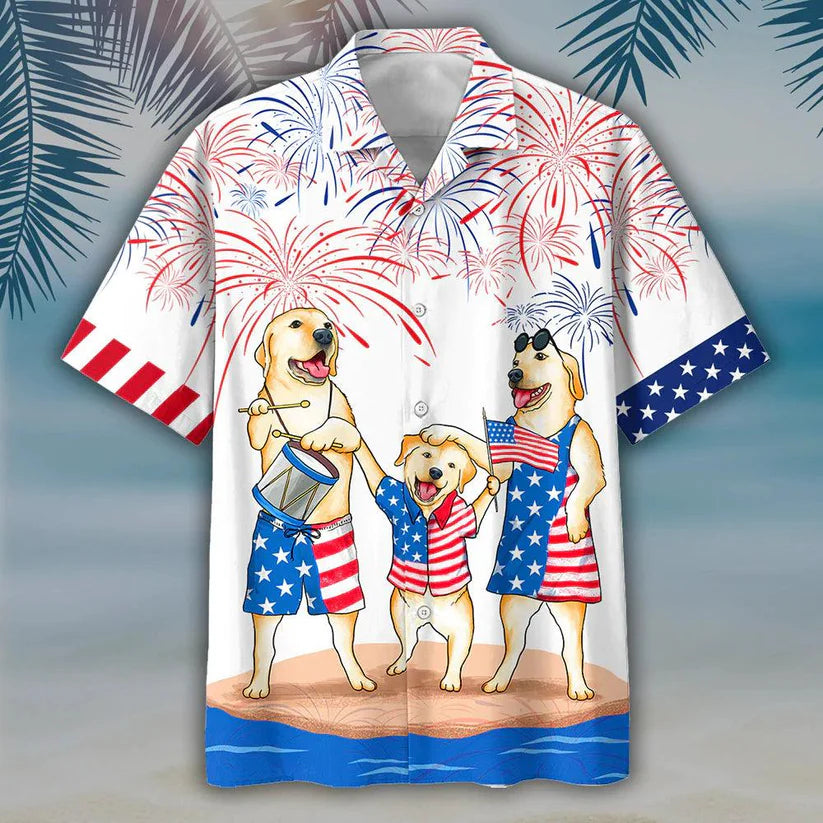 Gorilla Aloha Hawaiian Shirts For Summer, Independence Day USA Flag Pattern Merica Patriotic Hawaiian Shirt For Men Women, 4th July Gift For Friend（副本）