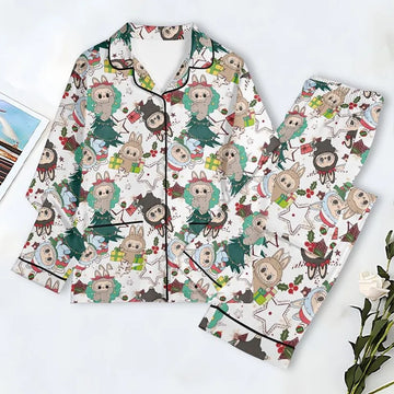 Labubu Pajama Set, Monster Labubu Pajama Set, Labubu Christmas Pajamas