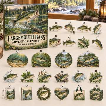 Largemouth Bass Advent Calendar 2026 - 24-Day Countdown, Acrylic Charms Every Day Bring New Suprises