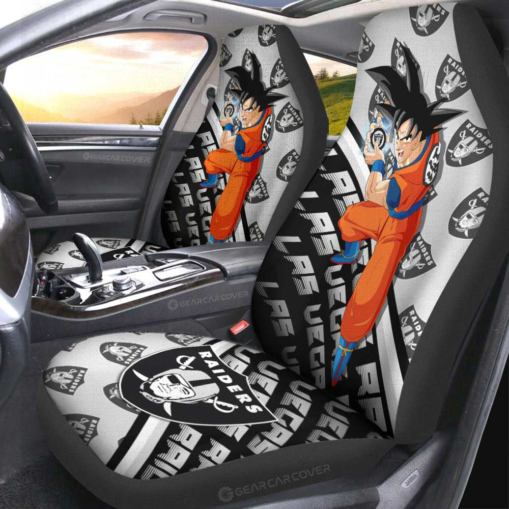 Las Vegas Raiders Car Seat Covers Goku Car Accessories For Fans