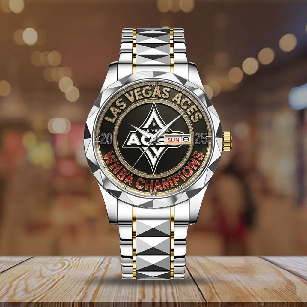 Las Vegas Aces WNBA Champions 2025 Alloy Luxury Quartz Watch – TMTHU1470