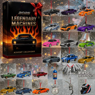 Legendary Machines Advent Calendar 2026 Christmas Ornaments Set For Family Legendary Machines Diecast Cars For Boys Gift For Car Lover
