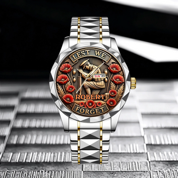 Lest We Forget - Personalized Military Memorial Watch _ Honoring Fallen Soldiers _ Custom Watch Made Just for You
