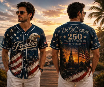 Liberty 250 Years Baseball Jersey, We The People 1776-2026 Patriotic Shirt, American Freedom Apparel