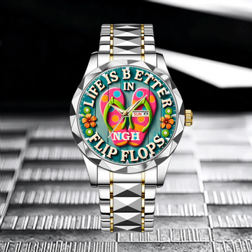 Life Is Better In Flip Flops - Personalized Name Watch