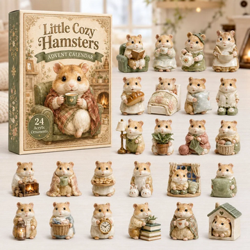 Little Cozy Hamsters Advent Calendar 2026 - 24-Day Countdown, Acrylic Charms Every Day Bring New Suprises