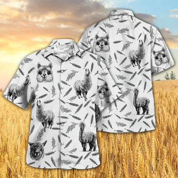 Llama Pattern Hawaiian Shirt, Llama Summer Hawaiian Shirt HO2342