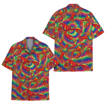 Lobster Tie Dye Hawaiian Shirt Men And Women, Lobster Hawaiian Shirts HE0305