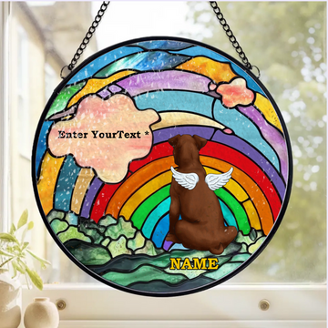 Look For Me In The Rainbow Personalized Window Stained Glass Suncatcher Hanging