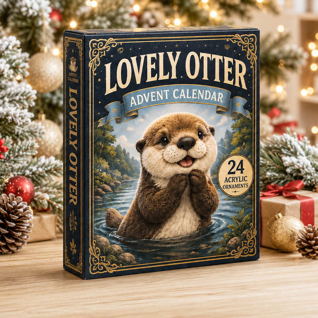 Lovely Otter Advent Calendar 2026 24 Day Festive Countdown Acrylic Charms Blind Box Gift For Otter Lovers