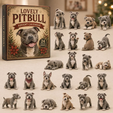 Lovely Pitbull Advent Calendar 2026 - 24-Day Countdown, Acrylic Charms Every Day Bring New Suprises
