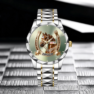 Lucky Horseshoe Customized Horse Watch - Personalized Name - Gift For Horse Lovers