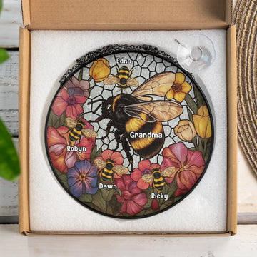 Mama Bee Personalized Window Stained Glass Gift For Mom Mama Bee Custom Gift
