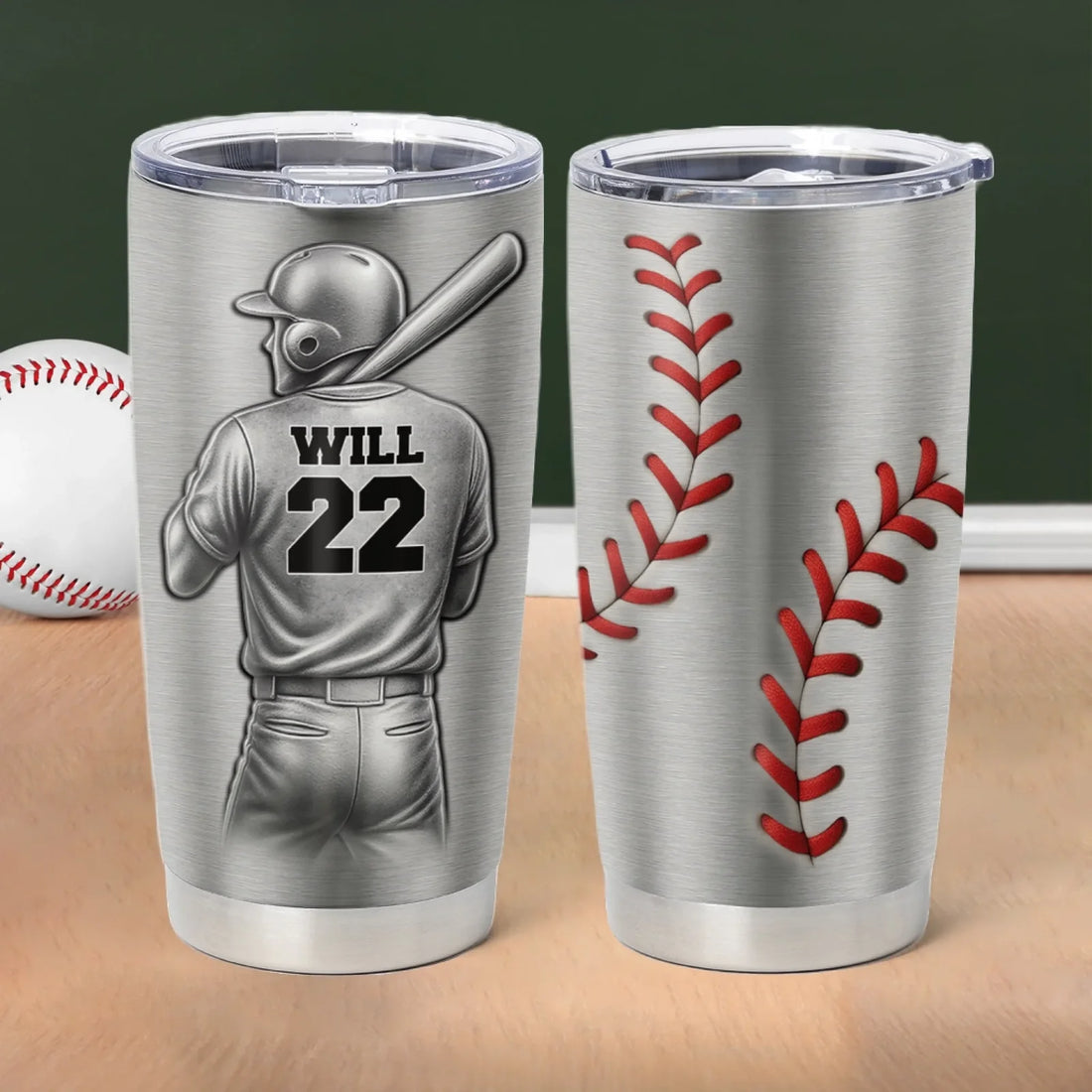 Baseball Player With Name Number Personalized Tumbler Gift For Baseball Lover
