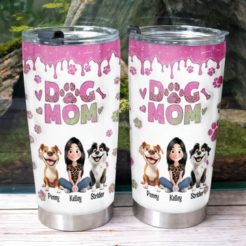 Dog Mom Lovely Chibi Personalized Tumbler Gift For Dog Lover Gift For Dog Mom