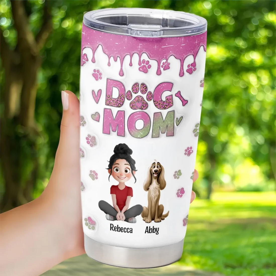 Dog Mom Lovely Chibi Personalized Tumbler Gift For Dog Lover Gift For Dog Mom