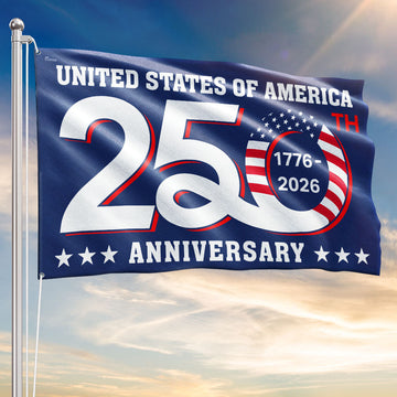 Patriotic 250th Anniversary 1776 2026 United States of America Semiquincentennial Grommet Flag